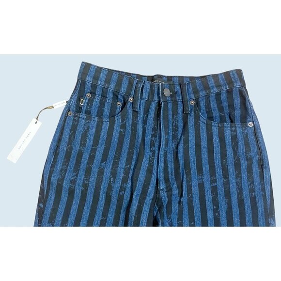 MARC JACOBS Blue & Black Striped Stovepipe High Rise Jeans NEW NWT - Picture 3 of 8